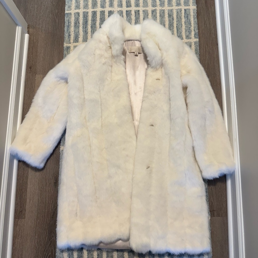 Fabulous Furs White Faux Fur Coat